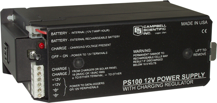 PS100: 12 V Power Supply with Charging Regulator and 7 Ah...