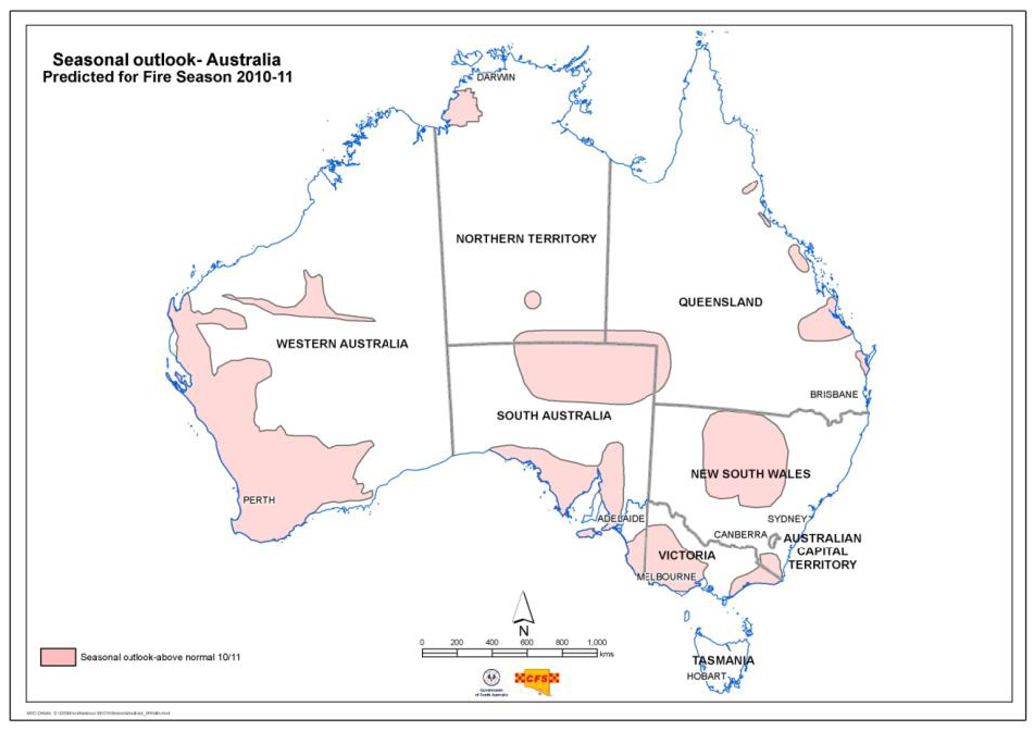 bushfire potential map